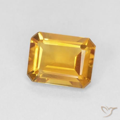 Citrino Medium Light Orange-Gold natural de 1.29 ct, Corte Octágono / Esmeralda, VVS-VS