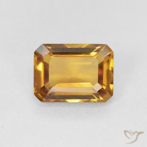 1.39ct Natural Medium Light-Golden Citrino, corte esmeralda, VVS-VS