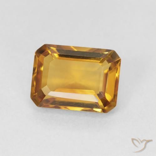 Citrino Medium Light-Golden natural de 1.39 ct, Corte Octágono / Esmeralda, VVS-VS