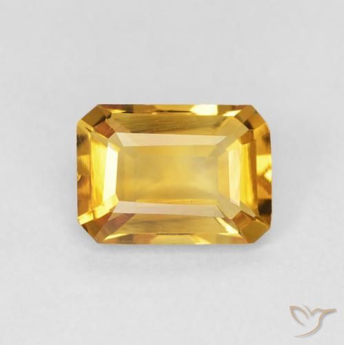 1.27ct Natural Dorado Citrino, corte esmeralda, VVS-VS