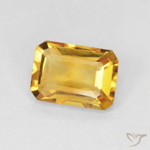 Citrino Dorado natural de 1.27 ct, Corte Octágono / Esmeralda, VVS-VS