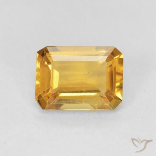 1.37ct Natural Dorado naranja Citrino, corte esmeralda, VVS-VS