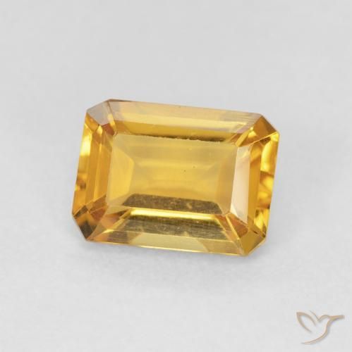 Citrino Dorado naranja natural de 1.37 ct, Corte Octágono / Esmeralda, VVS-VS