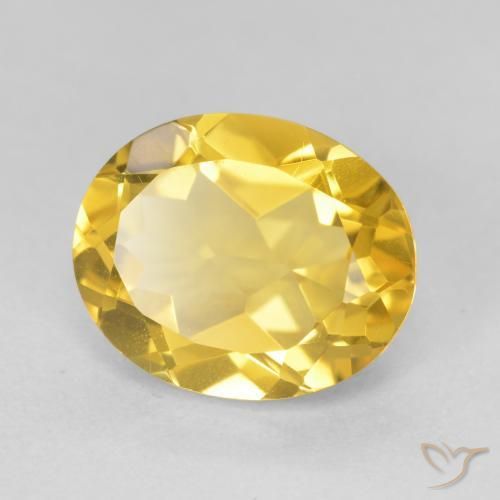 Citrino Dorado medio natural de 4.37 ct, Ovalada, VVS