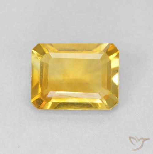 1.35ct Natural Naranja dorado Citrino, corte esmeralda, VVS-VS