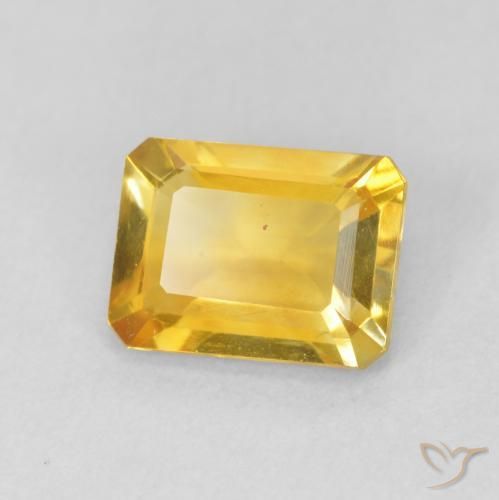Citrino Naranja dorado natural de 1.35 ct, Corte Octágono / Esmeralda, VVS-VS