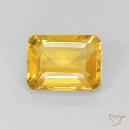 1.67ct Natural Dorado medio Citrino, corte esmeralda, VVS-VS