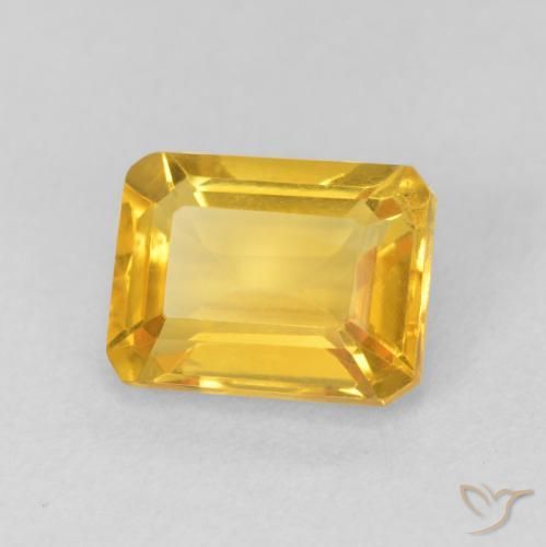 Citrino Dorado medio natural de 1.67 ct, Corte Octágono / Esmeralda, VVS-VS