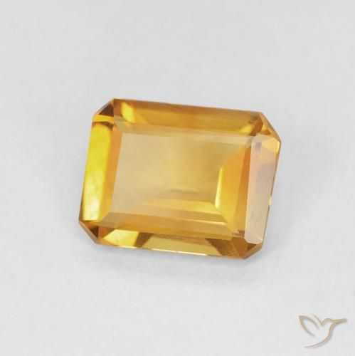 Citrino Dorado naranja natural de 1.05 ct, Corte Octágono / Esmeralda, VVS-VS