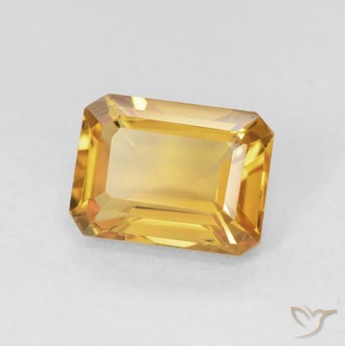 Citrino Dorado natural de 1.56 ct, Corte Octágono / Esmeralda, VVS