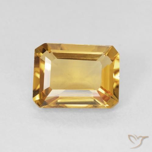 1.42ct Natural Dorado Citrino, corte esmeralda, VS