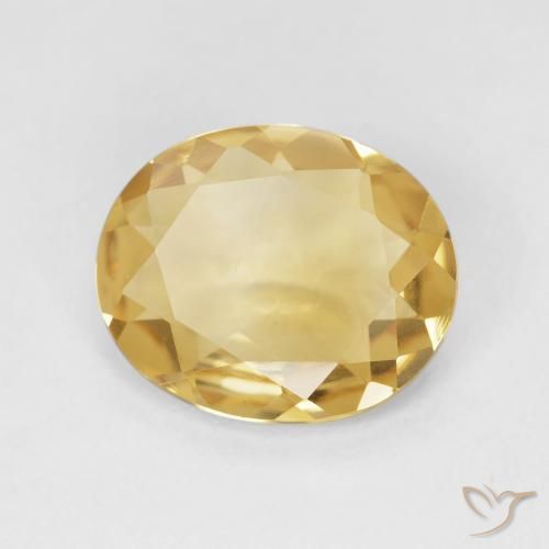 Citrino Dorado medio natural de 3.07 ct, Ovalada, VS
