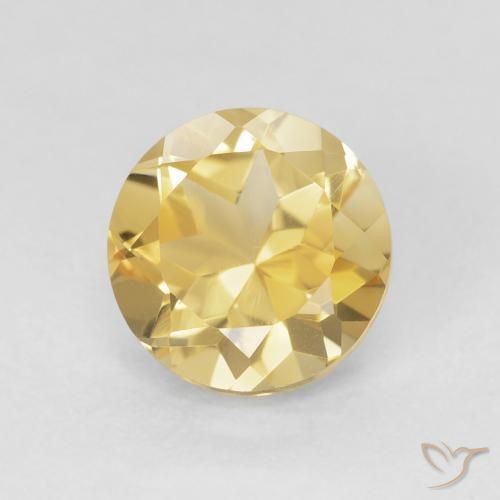 Citrino Oro natural de 1.39 ct, Redondo, VVS