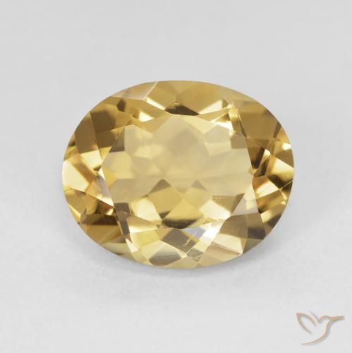 4.30ct Natural Dorado medio Citrino, Ovalada, VVS
