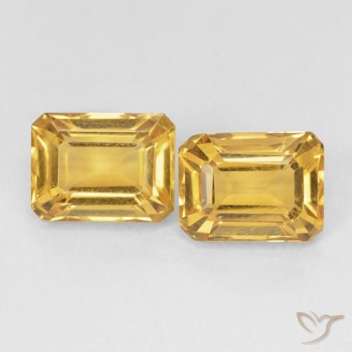 3.44ctw Natural Dorado intenso Citrino, corte esmeralda, VVS-VS