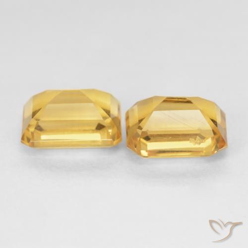 Gemas de Citrino Dorado intenso natural de 3.44 ct, Corte Octágono / Esmeralda, VVS-VS