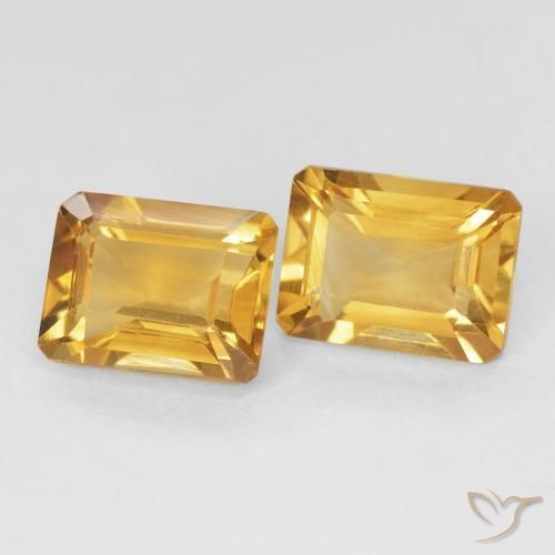 Gemas de Citrino Naranja dorado natural de 3.27 ct, Corte Octágono / Esmeralda, VS