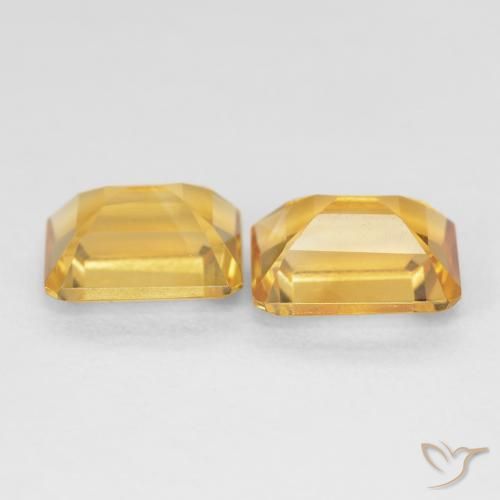 Gemas de Citrino Naranja dorado natural de 3.27 ct, Corte Octágono / Esmeralda, VS