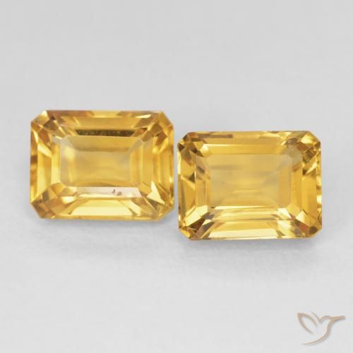 3.58ctw Natural Dorado Citrino, corte esmeralda, VS