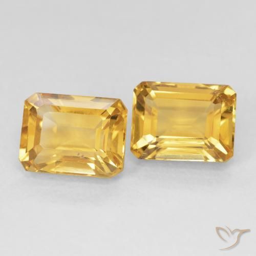 Gemas de Citrino Dorado natural de 3.58 ct, Corte Octágono / Esmeralda, VS