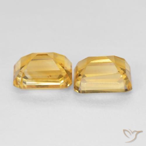 Gemas de Citrino Dorado natural de 3.58 ct, Corte Octágono / Esmeralda, VS