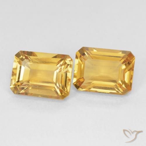 Gemas de Citrino Naranja dorado intenso natural de 3.17 ct, Corte Octágono / Esmeralda, VVS
