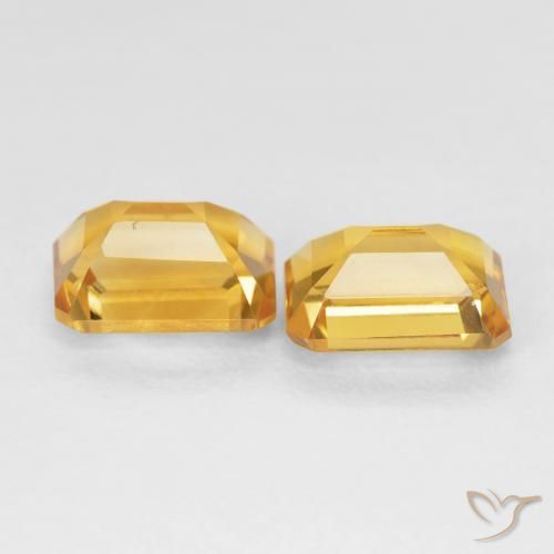 Gemas de Citrino Naranja dorado intenso natural de 3.17 ct, Corte Octágono / Esmeralda, VVS