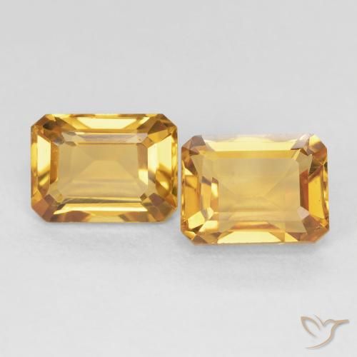 3.63ctw Natural Naranja dorado Citrino, corte esmeralda, VVS-VS