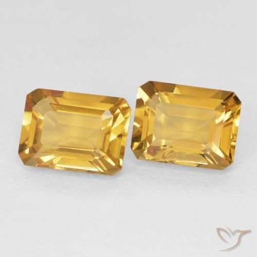 Gemas de Citrino Medium Dark-Golden natural de 3.20 ct, Corte Octágono / Esmeralda, VVS-VS