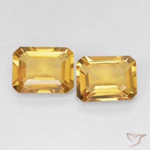 2.95ctw Natural Naranja dorado Citrino, corte esmeralda, VVS-VS