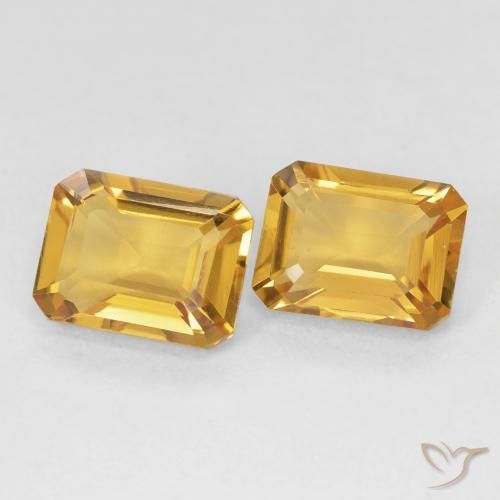 Gemas de Citrino Naranja dorado natural de 2.95 ct, Corte Octágono / Esmeralda, VVS-VS