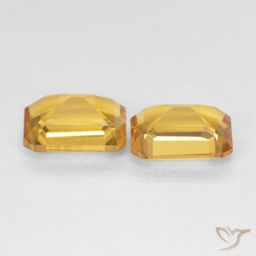 Gemas de Citrino Naranja dorado natural de 2.95 ct, Corte Octágono / Esmeralda, VVS-VS