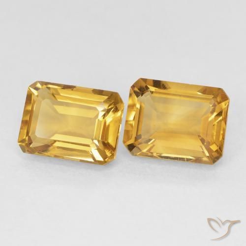 Gemas de Citrino Dorado oscuro natural de 3.23 ct, Corte Octágono / Esmeralda, VVS-VS
