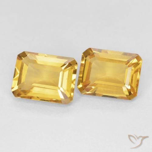 Gemas de Citrino Dorado medio natural de 2.98 ct, Corte Octágono / Esmeralda, VVS-VS