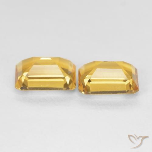 Gemas de Citrino Dorado medio natural de 2.98 ct, Corte Octágono / Esmeralda, VVS-VS