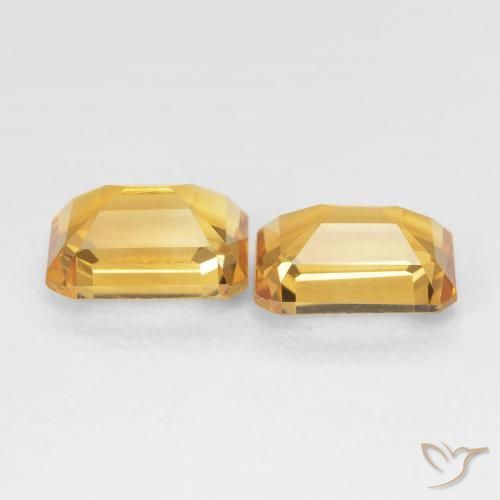 Gemas de Citrino Dorado naranja natural de 2.93 ct, Corte Octágono / Esmeralda, VVS-VS