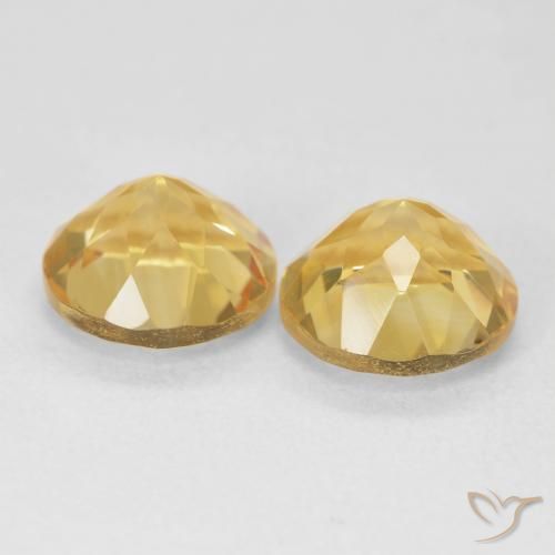 Gemas de Citrino Naranja dorado natural de 3.86 ct, Redondo, VVS