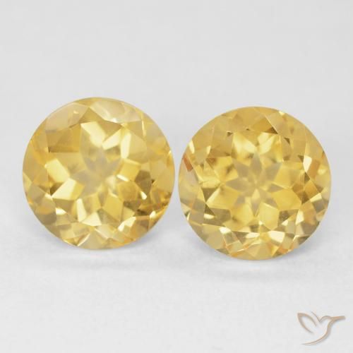 4.02ctw Natural Dorado medio Citrino, Redondo, VS