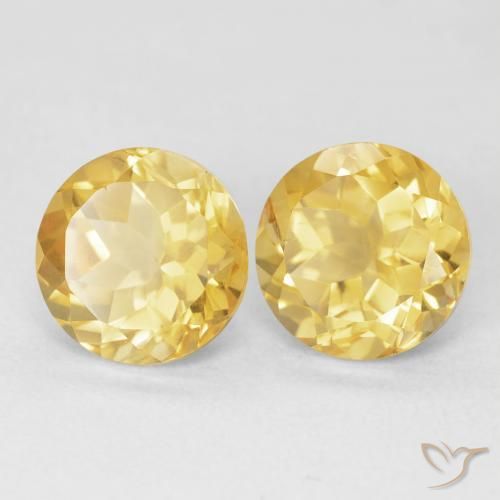 Gemas de Citrino Dorado medio natural de 4.02 ct, Redondo, VS