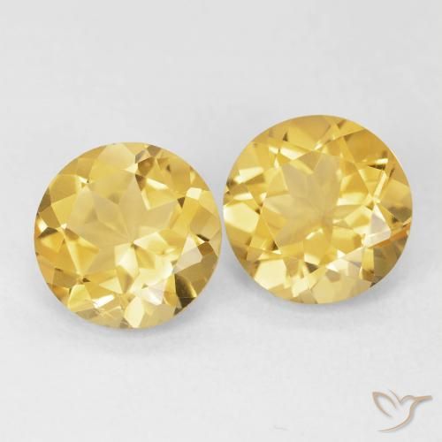 3.22ctw Natural Dorado medio Citrino, Redondo, VS