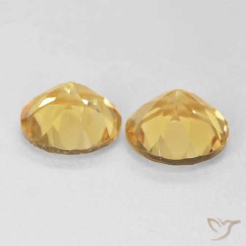 Gemas de Citrino Dorado medio natural de 3.22 ct, Redondo, VS