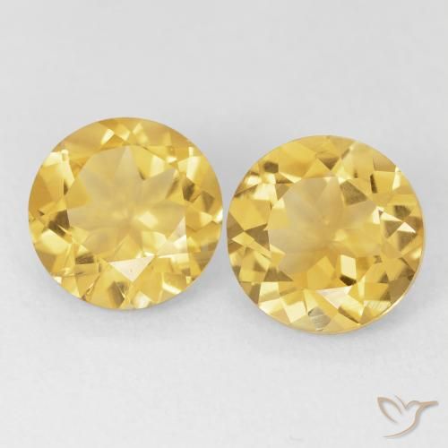 3.66ctw Natural Dorado medio Citrino, Redondo, VS