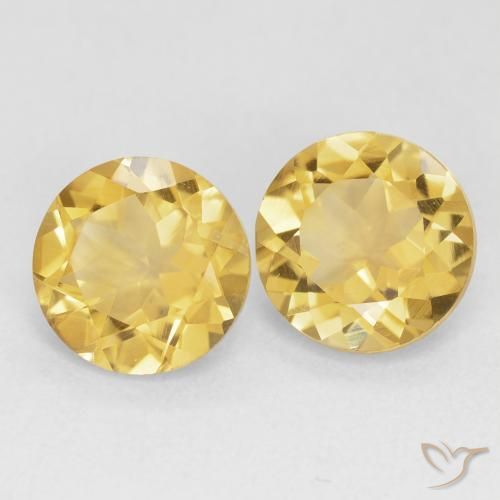 Gemas de Citrino Dorado medio natural de 3.66 ct, Redondo, VS