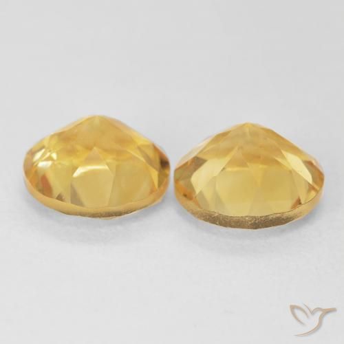 Gemas de Citrino Dorado medio natural de 3.66 ct, Redondo, VS