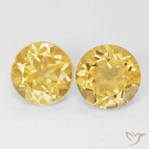 3.68ctw Natural Dorado medio Citrino, Redondo, VS