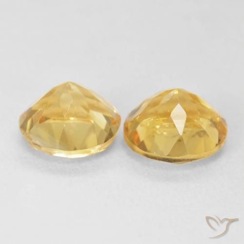 Gemas de Citrino Dorado medio natural de 3.68 ct, Redondo, VS