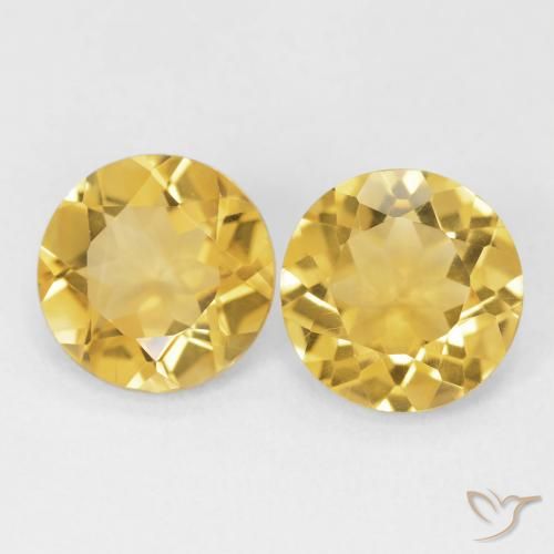 3.09ctw Natural Dorado medio Citrino, Redondo, VVS