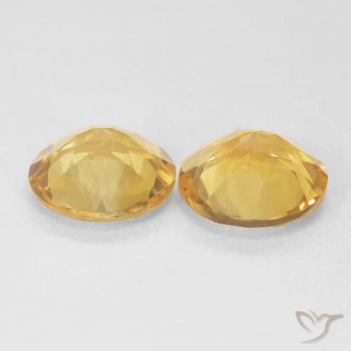 Gemas de Citrino Dorado medio natural de 3.09 ct, Redondo, VVS