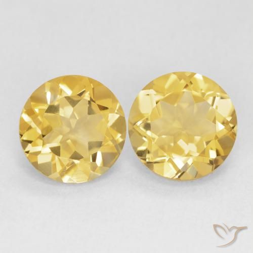 3.59ctw Natural Dorado medio Citrino, Redondo, VVS