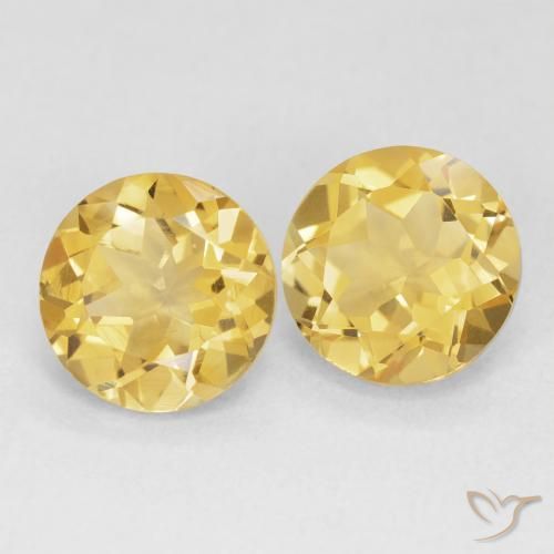 Gemas de Citrino Dorado medio natural de 3.59 ct, Redondo, VVS